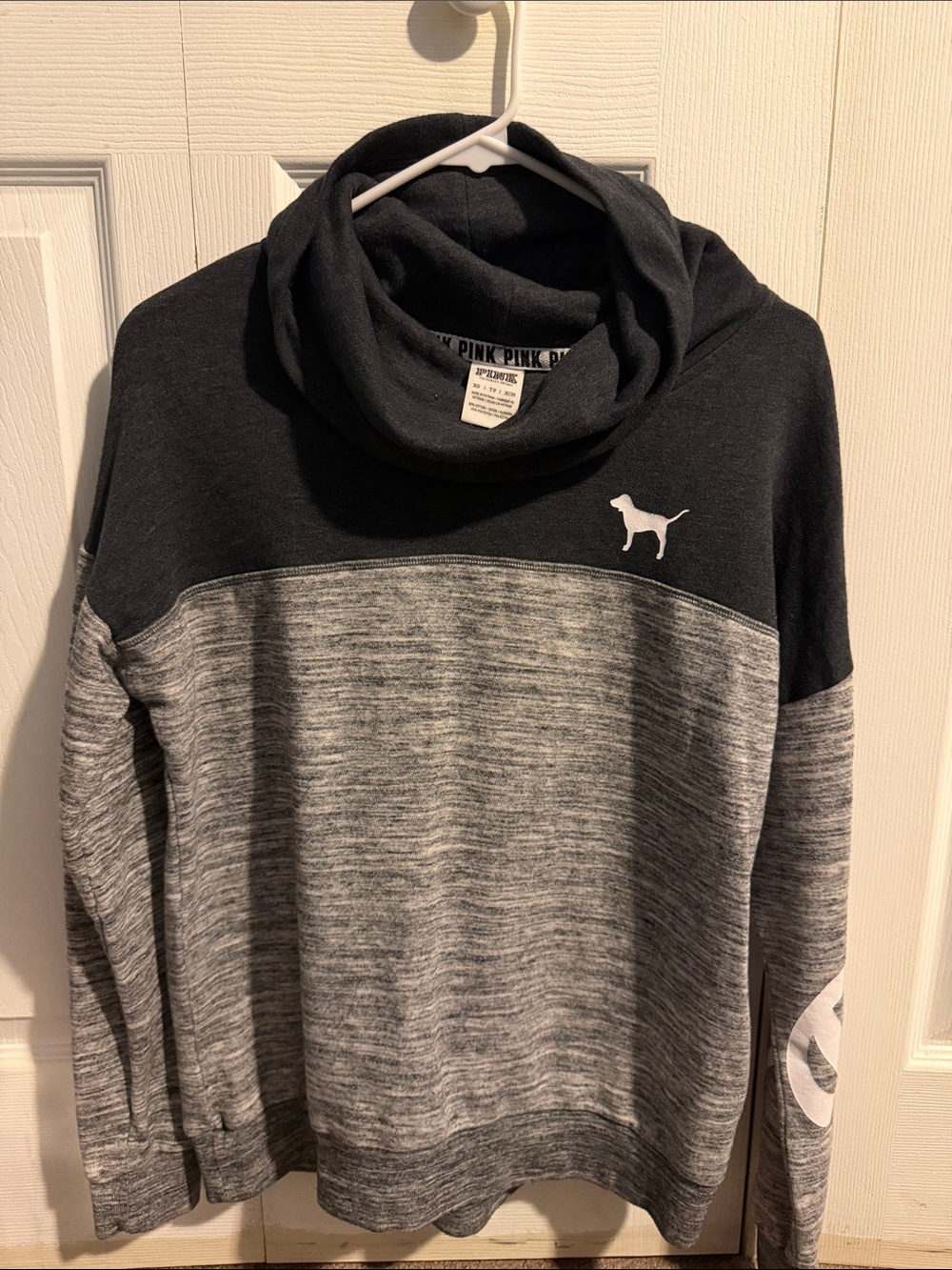 PINK Victoria's Secret Black and Heather Gray Turtleneck Sweater